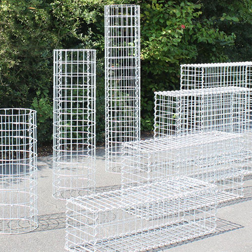 A close up picture of welded garden gabion.